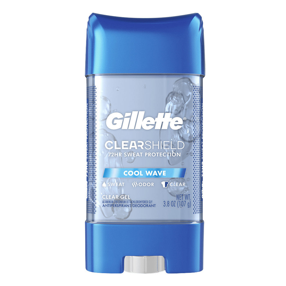 Gillette 3X Clear Gel Antiperspirant Deodorant, Cool Wave, 3.8 Oz